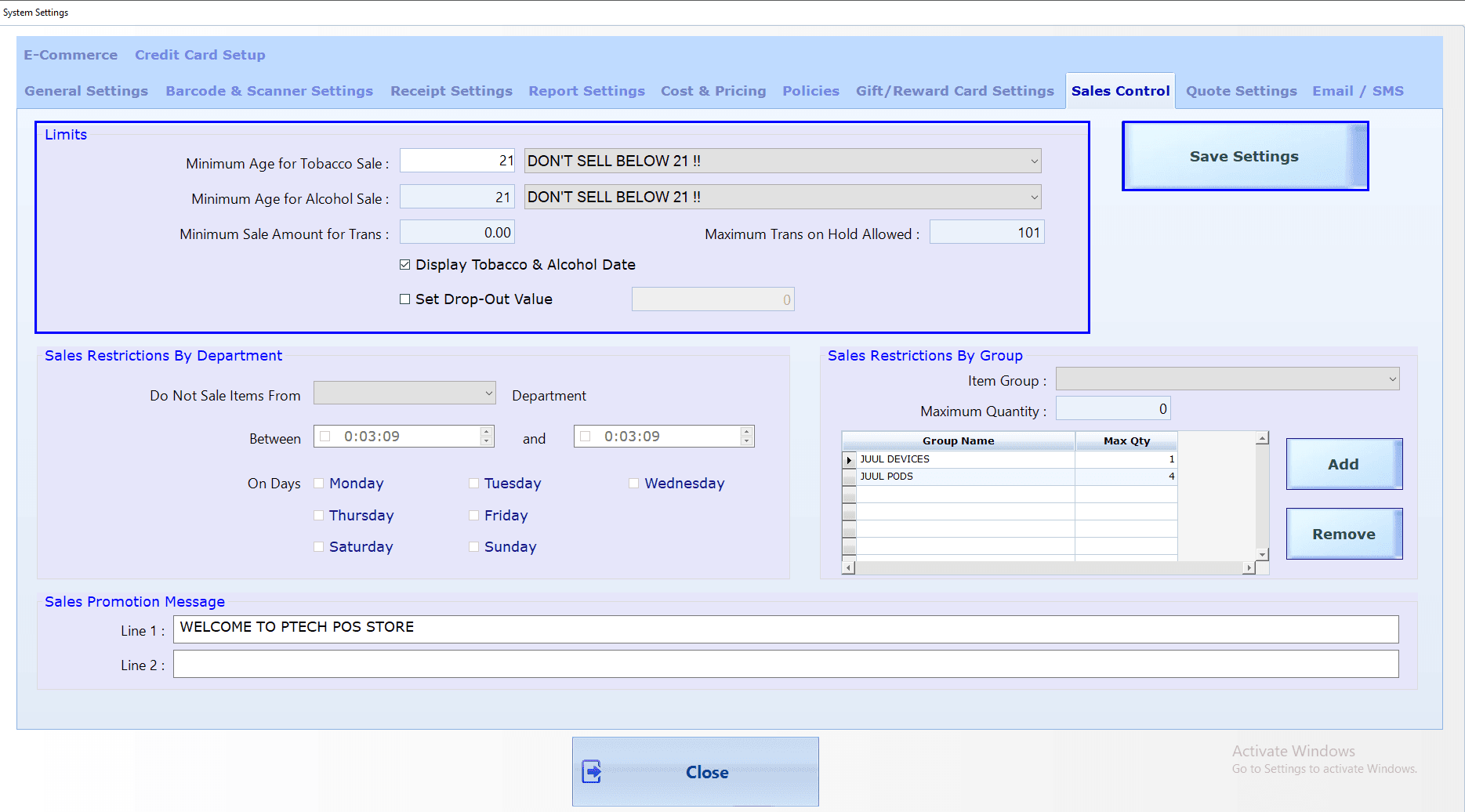 System Setting