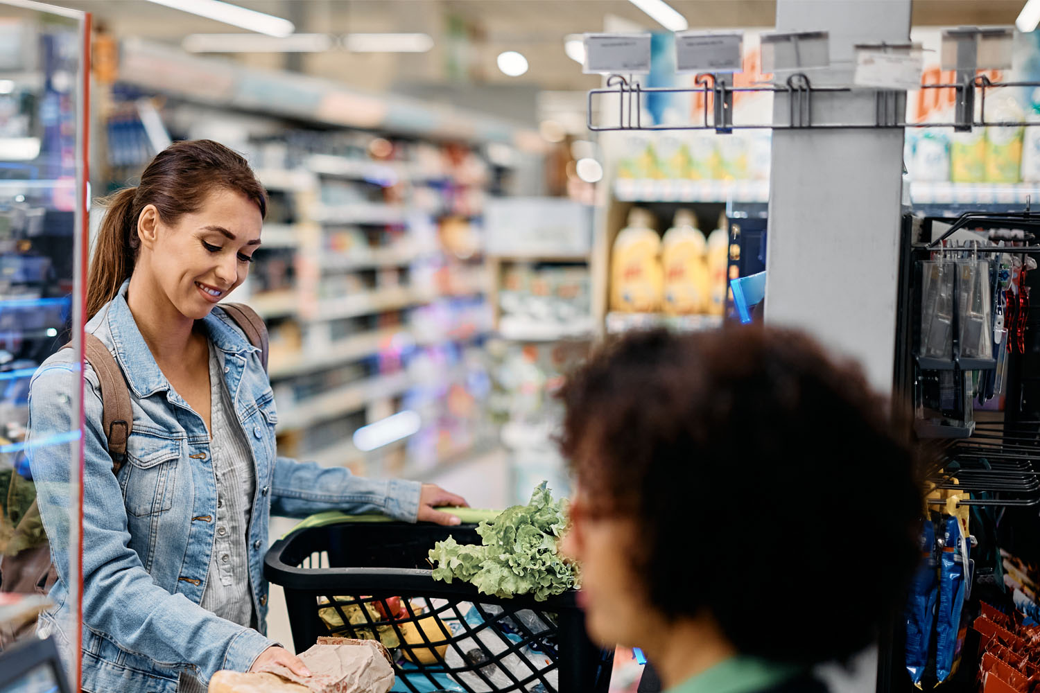 Happy Customer at Supermarket